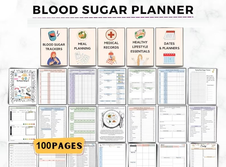 Daily Diary for Diabetes Management & Blood Sugar Log Book
