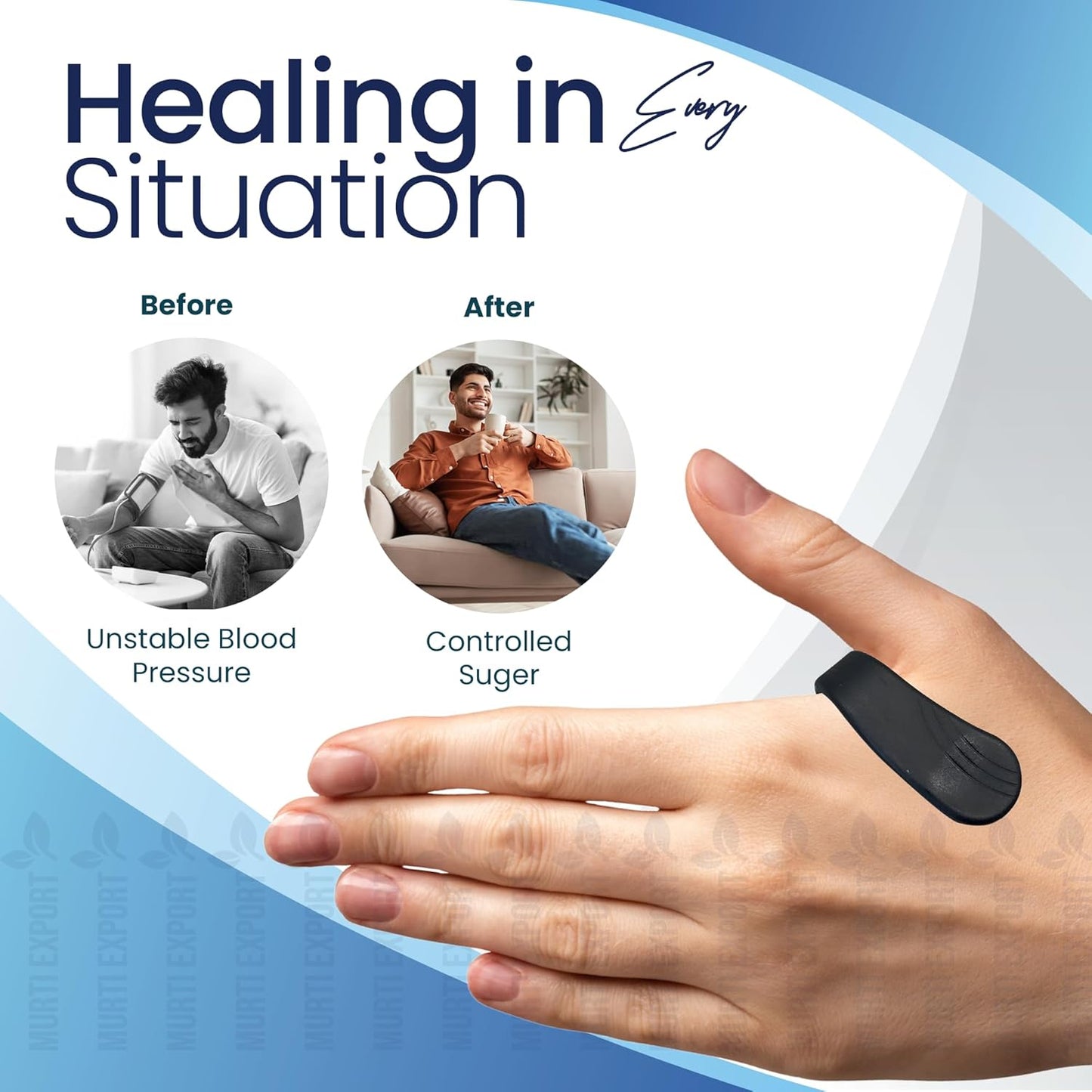 Murti Export Sugar Control LI4 Acupressure Point Clip(4 Piece) - Wearable Hand Massager for Headache,Migraine,Arthritis,and Tension Relief - Ideal for Diabetes Management|Light Weight,Multicolour
