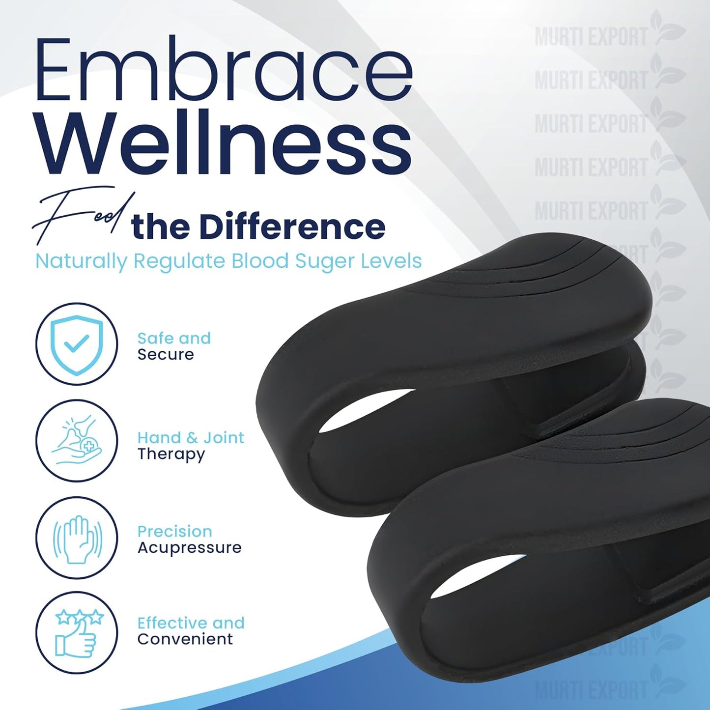 Murti Export Sugar Control LI4 Acupressure Point Clip(4 Piece) - Wearable Hand Massager for Headache,Migraine,Arthritis,and Tension Relief - Ideal for Diabetes Management|Light Weight,Multicolour