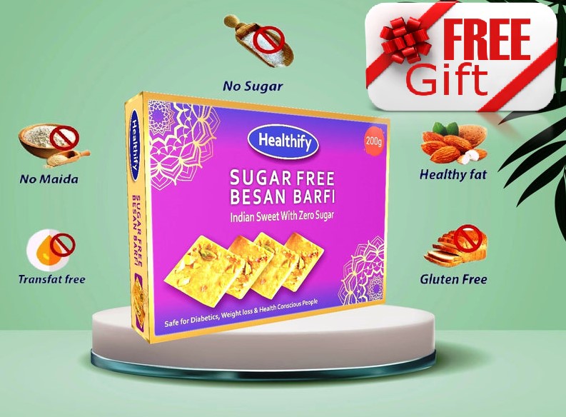 Sugar Free Besan Burfi ( 200g ) Free Gift